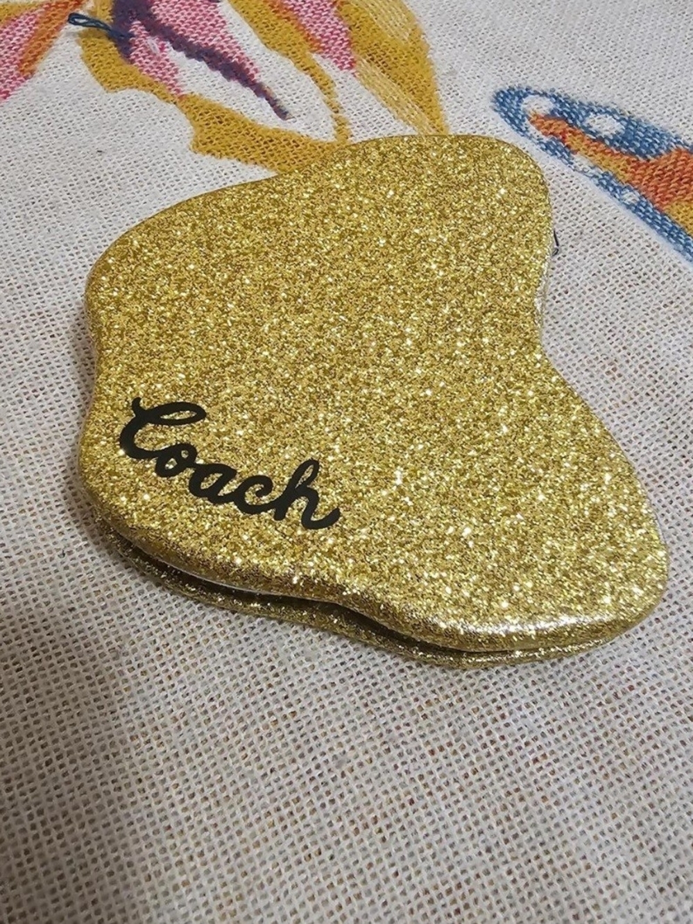 Coach Gold Glitter Compact Mirror